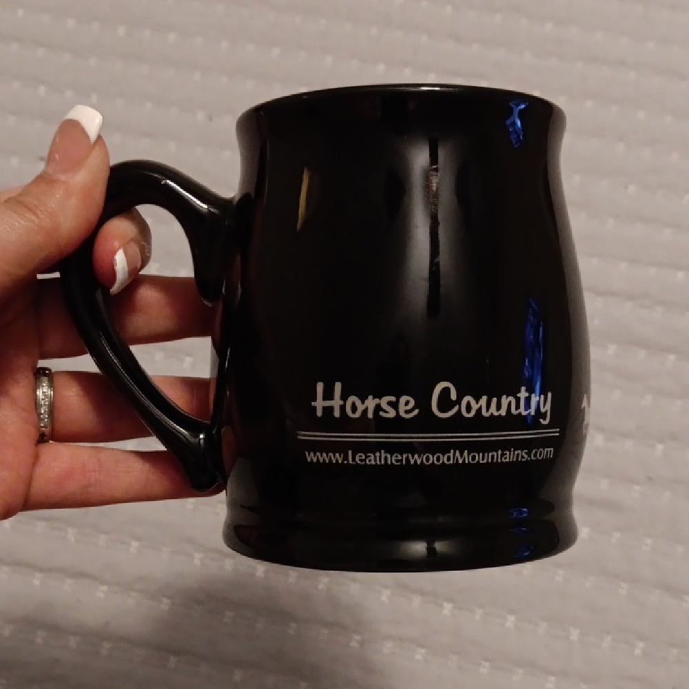 M Ware China Horse Country Black Mug Leatherwood Mountains